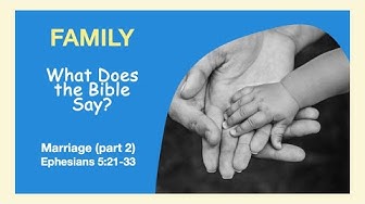 Family What Does the Bible Say? Marriage  Part two